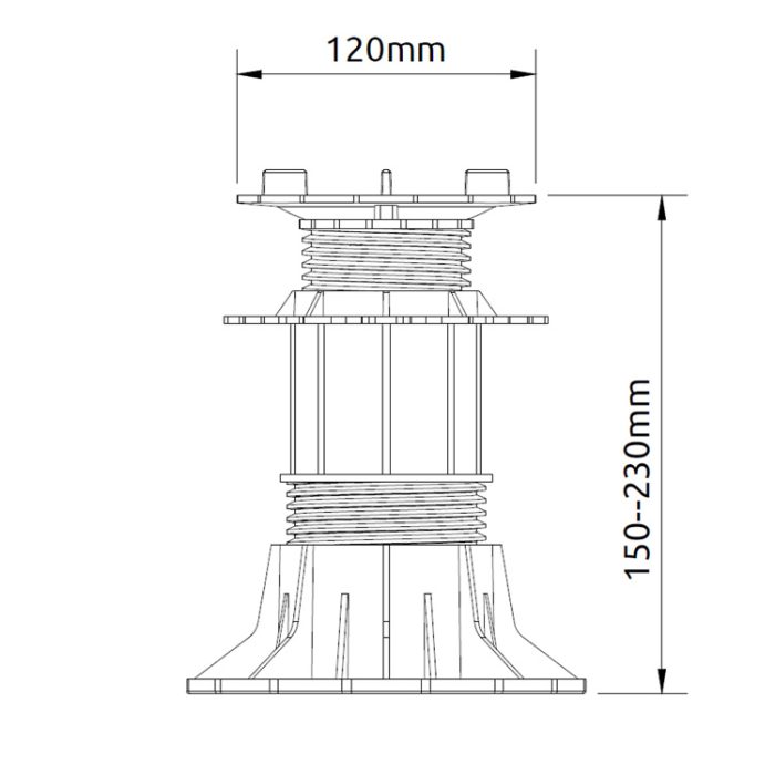 Wspornik Tarasowy Regulowany Samopoziomujący Pod Płyty ETP Flex 150-230mm