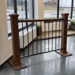 balustrada kompozytowa redwood metalowy płot