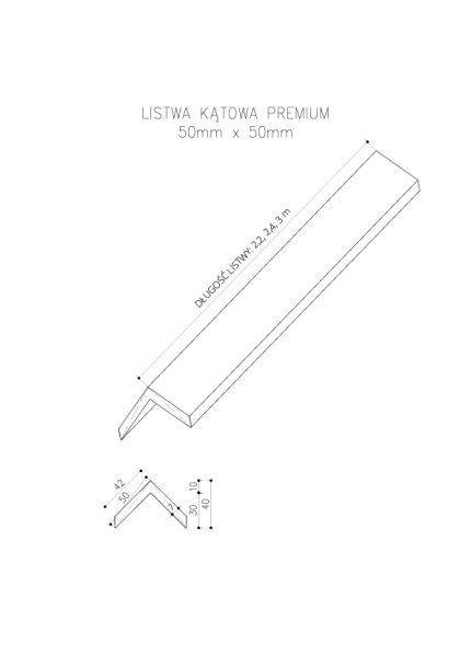 listwa katowa kompozytowa premium rysunek techniczny