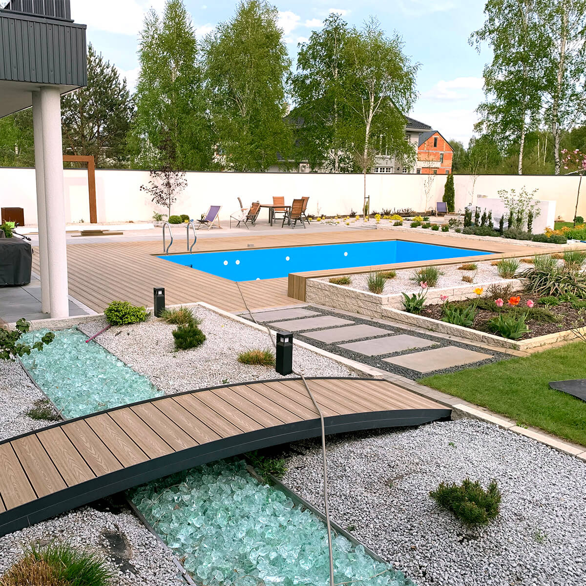 Obudowa basenu z deski kompozytowej 3D Miodowy Teak
