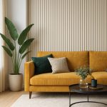 wizualizacja Lamele Ścienne Dekoracyjne Ecru Brokat