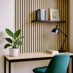 wizualizacja Lamele ścienne akustyczne na filcu Drewno Naturalne Fornir