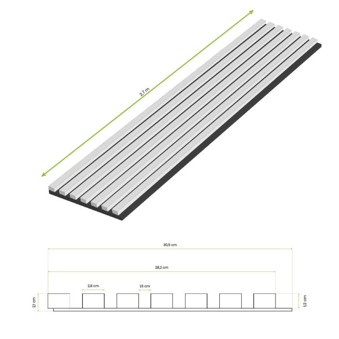 Lamele ścienne akustyczne na filcu Złoty Dąb 2,1 x 30,5 cm – dł. 2,7 m - obrazek 5