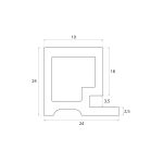 Listwa Lamelowa Startowa Szary Brokat 2,4 x 2,4 cm – dł. 2,7 m - obrazek 9
