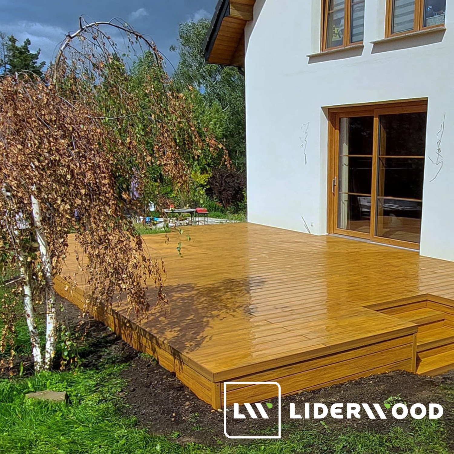 duzy taras ze schodkami premium amber